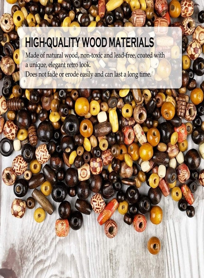 دي آي واي كرافتس مجموعة 130 قطعة من الخرز الخشبي لصنع المجوهرات للكبار، خرز أفريقي متنوع مطلي، خرز لوازم المكرمية، خرز خشبي لصنع المجوهرات والأساور والقلائد، خرز أسطواني دائري كبير وصغير (130) - Image 5